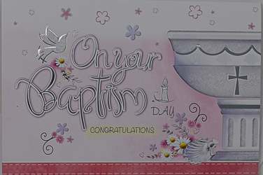 Baptism Card for a Girl.