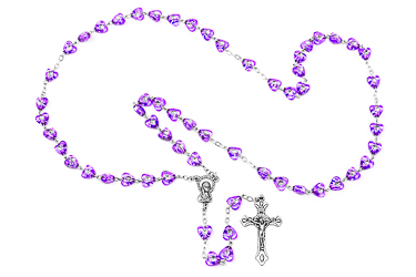 Purple Virgin Mary Acrylic Rosary.