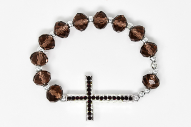 Amethyst Cross Rosary Bracelet.