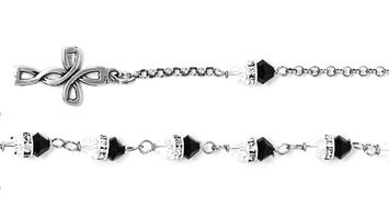 925 Swarovski Crystal Rosary Bracelet.