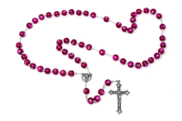 Blown Glass Purple Rosary.