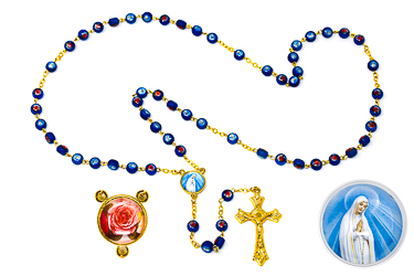 Glass Fatima Rosary Beads.