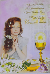 Granddaughter Communion Card.