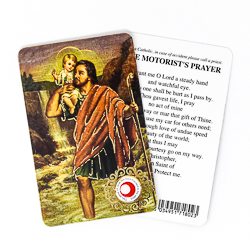 Prayer Card with Relic - Saint Christopher.
