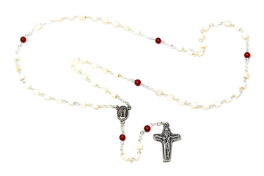 Pearl Coral Rosary Beads.