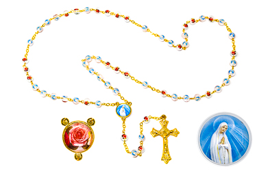 Glass Fatima Rosary Beads.