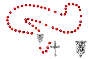 Genuine Coral Rosary Beads.