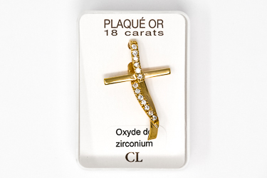 18 Carat Gold Plated Cross Pendant.