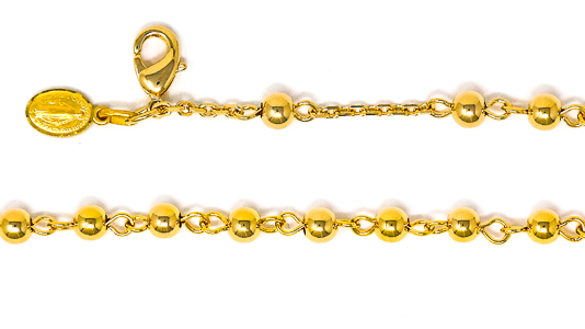 Gold Miraculous Medal Rosary Bracelet.