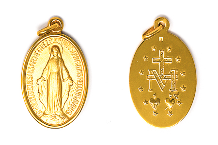 Gold Miraculous Medal 30mm.