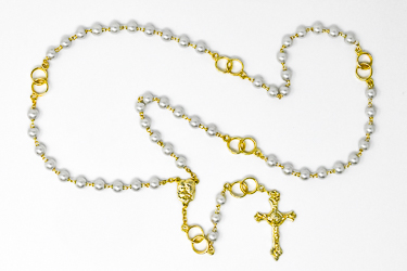 Gold Wedding Rosary with Bands.