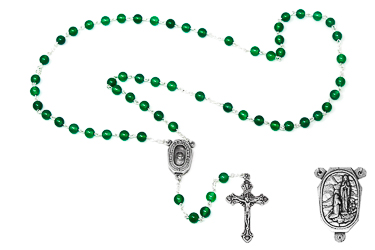 Green Agate Rosary Beads.
