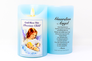 Blue Guardian Angel Candle 