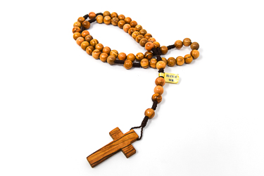 Olive Rosary Beads on Cord.