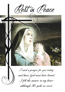 Sympathy Mass Card.