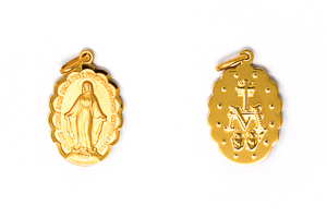 Our Lady of Grace Pendant with Scalloped Edges