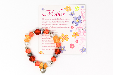 Mother Glass Bracelet With Charm.