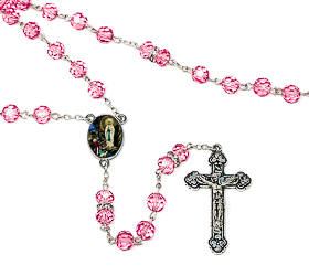 Rose Crystal Rosary with Swarovski Elements.