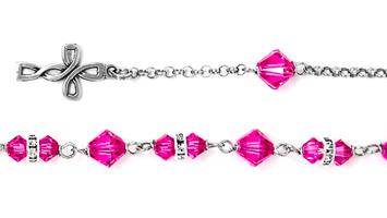 Pink Swarovski Rosary Bracelet.