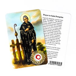 Prayer Card with Relic - Saint Peregrine.