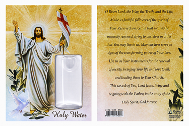 Risen Christ Card and Holy Water Vial.