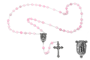 Rose Quartz Rosary Beads.