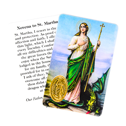 Saint Martha Prayer Card with Medal