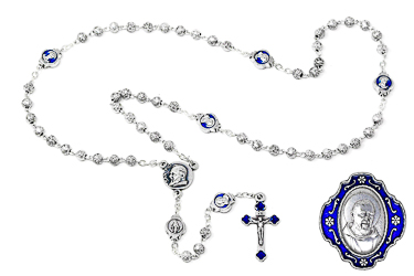 Saint Pio  Metal Rosary.
