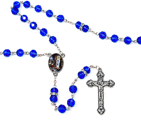 Sapphire Crystal Rosary with Swarovski Crystals..