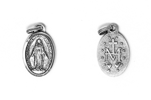 Silver Miraculous Medal Pendant.