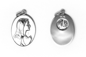 925 Sterling Silver Our Lady of Lourdes Pendant.