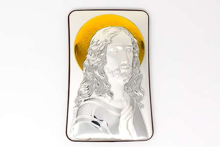 Silver Plated Jesus Wall Plaque.