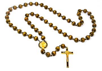 Saint Benedict Wooden Wall Rosary Beads.