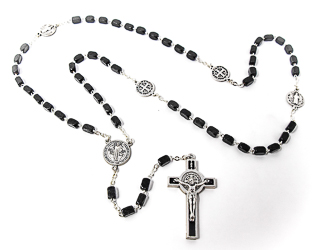Saint Benedict Wooden Rosary Beads.