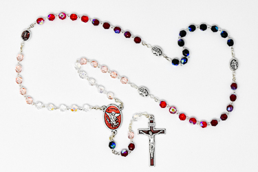 St Michael Crystal Rosary Beads.
