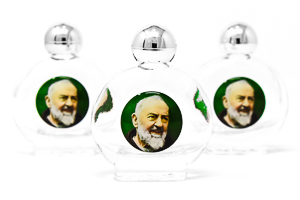 3 Glass Saint Pio Bottles.