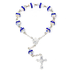Silver Decade Rosary with Crystals.