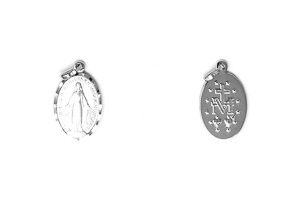 White Gold Our Lady of Grace Pendant.