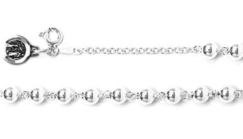 Silver Lourdes Rosary Bracelet.