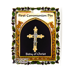 First Communion Cross and Chalice Brooch.