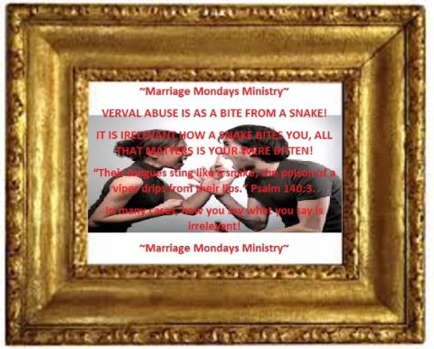 VERBAL ABUSE IN MARRIAGE IS AS A BITE FROM A SNAKE!  3/4/13