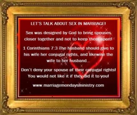 DON'T VIOLATE YOUR SPOUSE'S CONJUGAL RIGHTS!  5/6/13